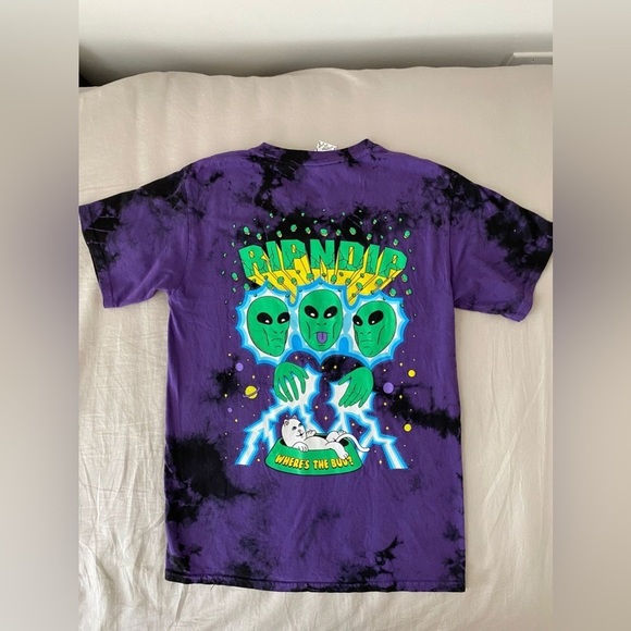 NWT RIP N DIP "WHERE'S THE BUD?" Purple Tie Dye T Shirt in Small - Picture 4 of 7